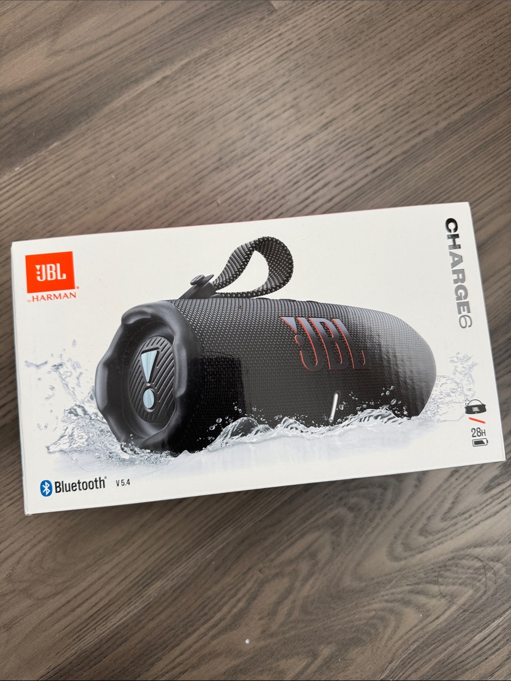 JBL Charge 6 Portable Bluetooth Speaker - Black with Orange Logo
